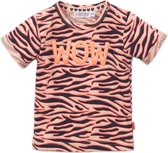 Dirkje baby meisjes t-shirt WOW Peach Navy