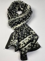 Zomersjaal print top van glad materiaal 30% zijde met 70% viscose