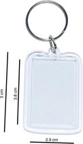 Porte-clés photo - Porte-clés Acryl - Transparent - Photo, texte, Logo - Format 5 x 3,3 cm - 5 pièces