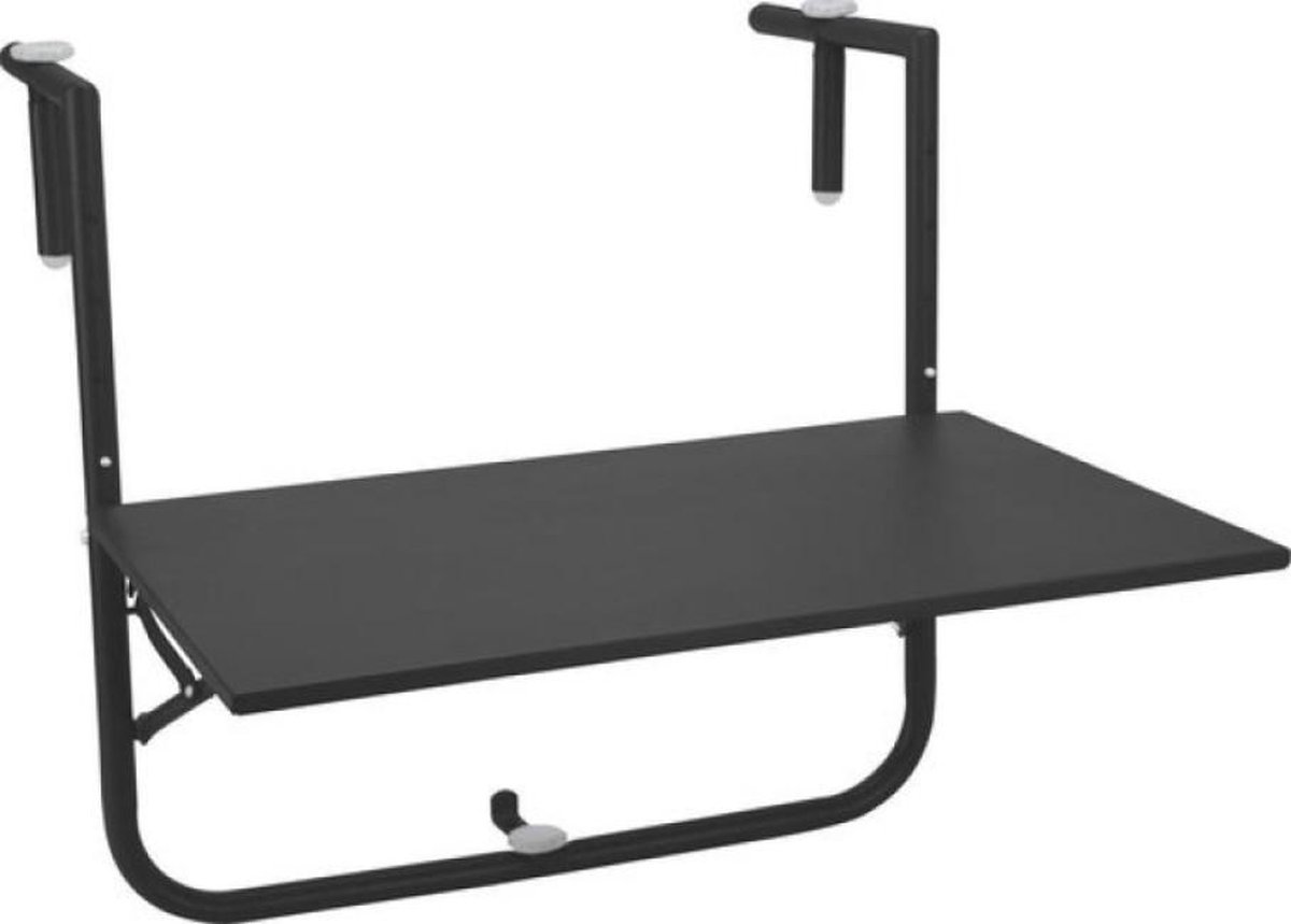 Pro Garden Balkontafel - Donker grijs - 60x40cm - terras - tuin - buiten - tafel - reling - bijzet