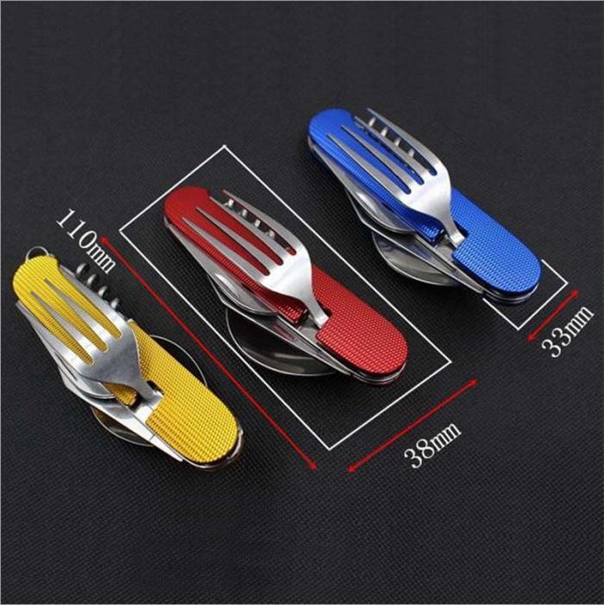 Couverts De Survie Pliables Ouvre bo te Jaune Fourchette 