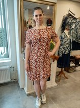 Only Carmakoma jurk Carlana Rood/oranje maat 52