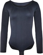 Dames Shirt Casual Body met haaksluiting - Zwart - Maat XL/XXL