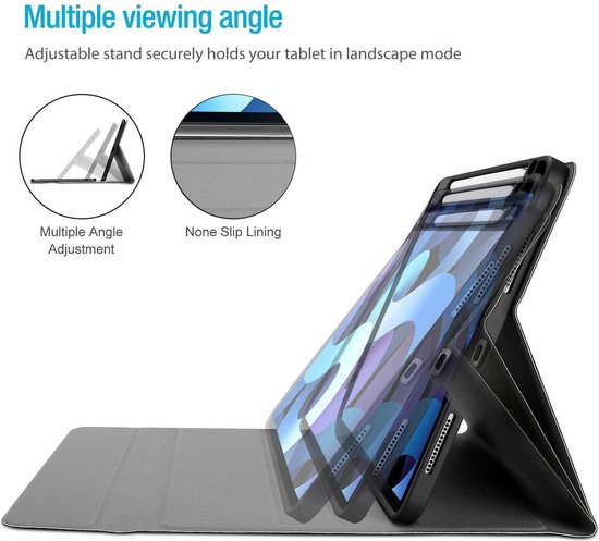 Luxe Smart Tablet Keyboard Case Zwart - Tablethoes Voor Apple iPad Air - iPad Air 2 - iPad Pro 9.7