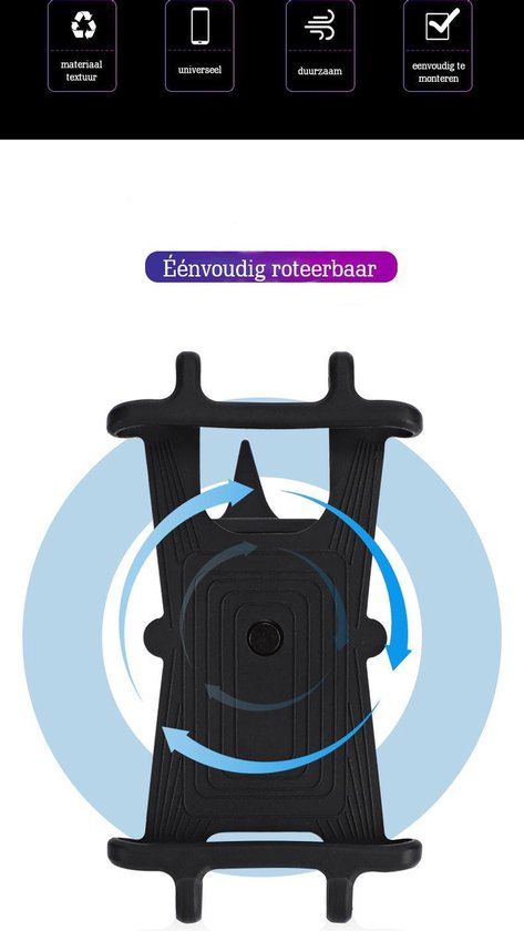 Smartphone Houder Fiets  - Houder voor Fietsen – Bike Phone Holder – 360graden – 4" tot 7"- Universele Telefoonhouder – Fietshouder