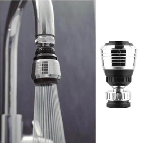 Kraan Kop - Zilver-Zwart - Waterbesparende - Roterende Sproei Kop -  Douche Keuken Gadgets-360 Graden - Merkloos
