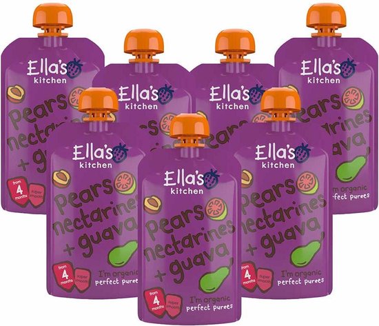 7x Ella's Kitchen Knijpzakje 4+ m Peer Nectarine Guava 120 gr van Ella's Kitchen — afbeelding 4