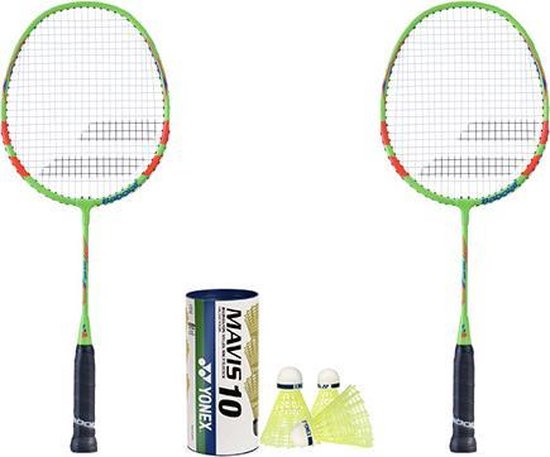 Foto: Babolat kinder badmintonset 54cm groen met shuttles