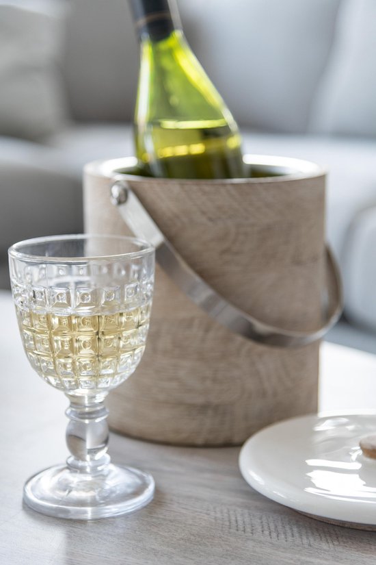 Houten wijnkoeler | 18 x 18 x 19 cm | Houten ronde wijnkoeler vervaardigd  uit duurzaam... | bol.com