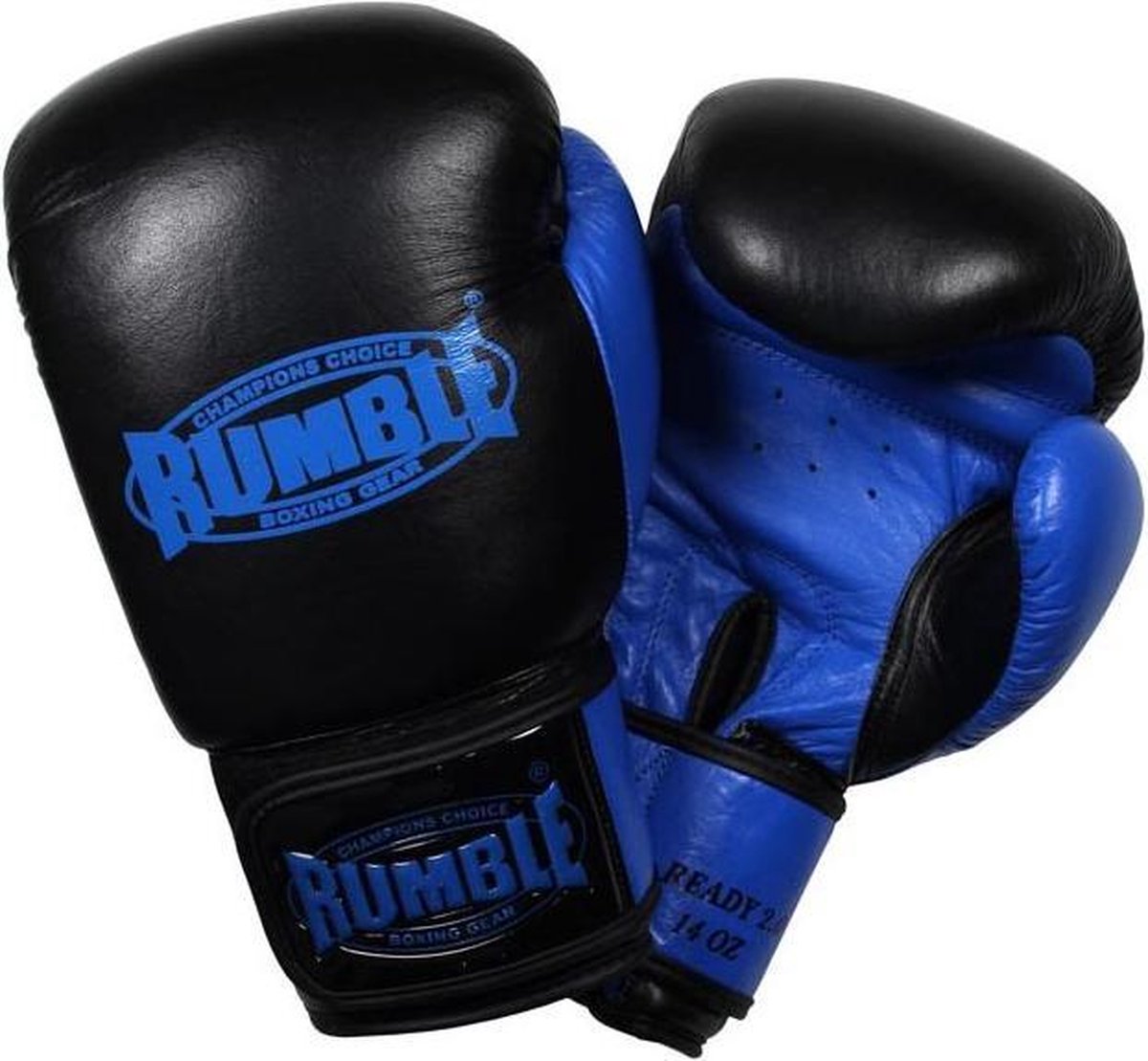 Rumble Ready 2.0 Leer (kick)bokshandschoen Zwart-Blauw 6 Oz