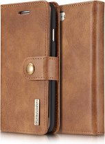 DG.MING Bookcase Walllet iPhone 7 8 cuir fendu Wallet Vintage cas - Brown