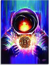 Canvas doek met Bitcoin Astronaut maat 70x90CM *ALLEEN DOEK* Wanddecoratie | Poster | Wall art | canvas doek | Premium Decoratie | Moderne huisstijl |