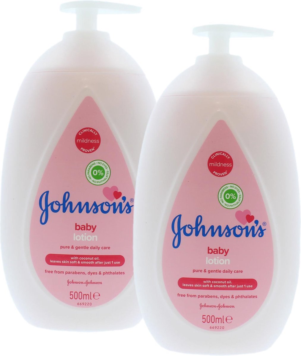 Goedkoopste Johnson's Baby Bodylotion met Pomp - 2 x 500 ml