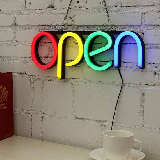 Premium Led Sign Open - LED bord: "OPEN" - Hoge Kwaliteit - Pub, Bar, Club - Neon Licht Reclamebord - Kleurrijk