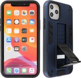 Stand Shockproof Telefoonhoesje - Magnetic Stand Hard Case - Grip Stand Back Cover - Backcover Hoesje voor iPhone 11 Pro - Navy