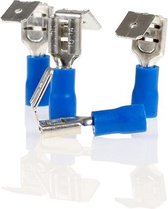 Alca Kabelschoentjes - Blauw - Vlaksteker 6,35 mm - 10 stuks