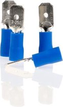 Alca Kabelschoentjes - Blauw - Vlaksteker 6,35 mm - 10 stuks