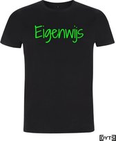 T-shirt | Karaktereigenschappen | Eigenwijs02 - fluor green, S, Dames