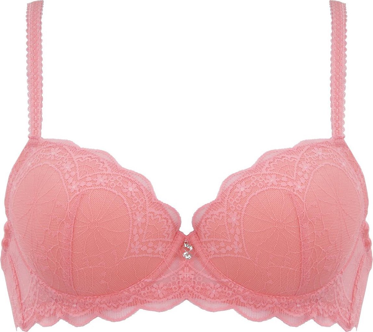 Naturana padded lace beugel BH maat 85E apricot