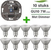 GU10 LED lamp - 10 pack - 7W - Dimbaar - Warm wit licht + LED dimmer 0-175W