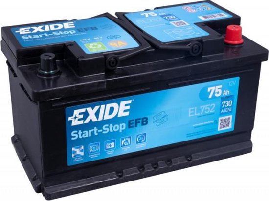 Exide Technologies EL752 Start-Stop EFB 12V 75Ah 730A Batterie de Voiture  3661024036559 | bol