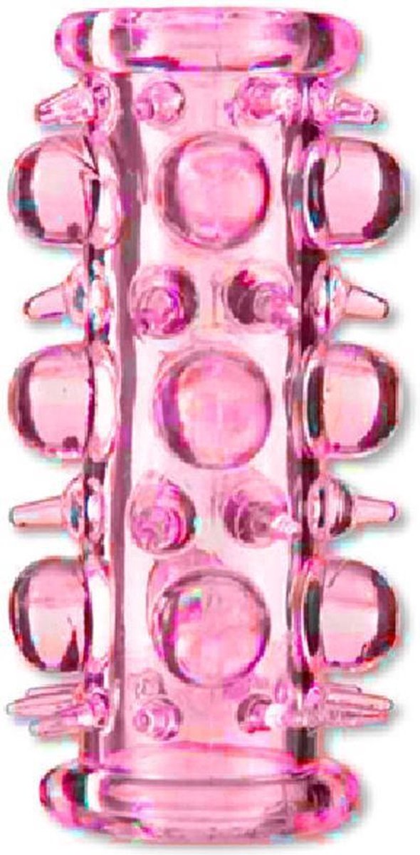 Power Escorts - uitrekbare Penis Sleeve - Penisvergroter - Roze - Lengte 7 Cm