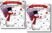 16 cartes Double Noël & Nouvel An - Lannoo - Enveloppe Witte - 12 x 13,3 cm