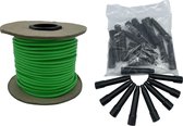 Lang Springtouw - op Rol 50 meter - incl 24 Handvatten - GROEN