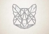 Line Art - Vos - XS - 25x25cm - Wit - geometrische wanddecoratie