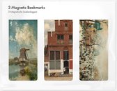 Set de 3 armées de livres magnétiques, Rijksmuseum: Moulin de Paul Gabriel, Rue Vermeer, Paysage d'hiver d'Avercamp