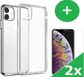 iPhone 11 Pro Max Hoesje | Hoesje Transparant | 2 stuks Screenprotector | iPhone 11 Pro Max Hoesje | iPhone 11 Pro Max Screenprotector | Screenprotector iPhone 11 Max | Siliconen Hoesje iPhon