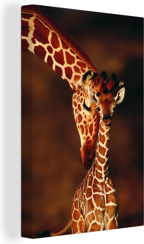 Tableau girafe haute en portrait imprimé sur toile 80x120cm