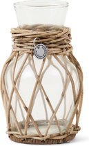 Rustic Rattan Mini Flower Vase