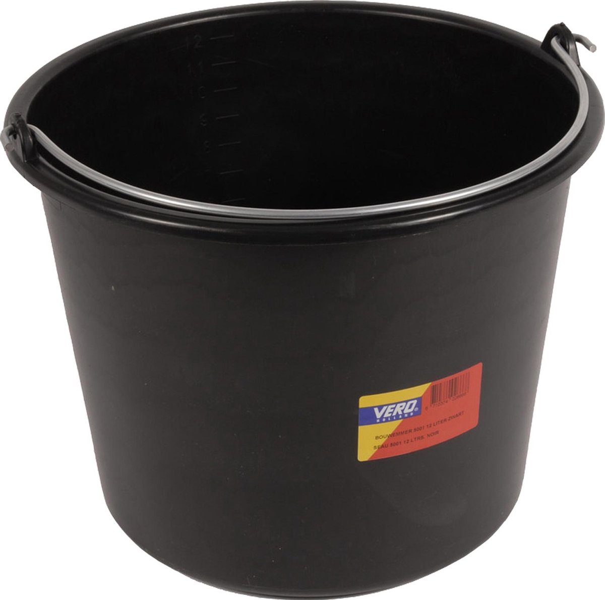 Goedkoopste Vero bouwemmer - met stevige metalen beugel - kunststof - 12 liter