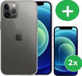 iPhone 12 Pro Max Hoesje | Hoesje Transparant |  2 stuks Screenprotector | iPhone 12 Pro Max Hoesje | iPhone 12 Pro Max Screenprotector | Screenprotector iPhone 12 Pro Max | Siliconen Hoesje 