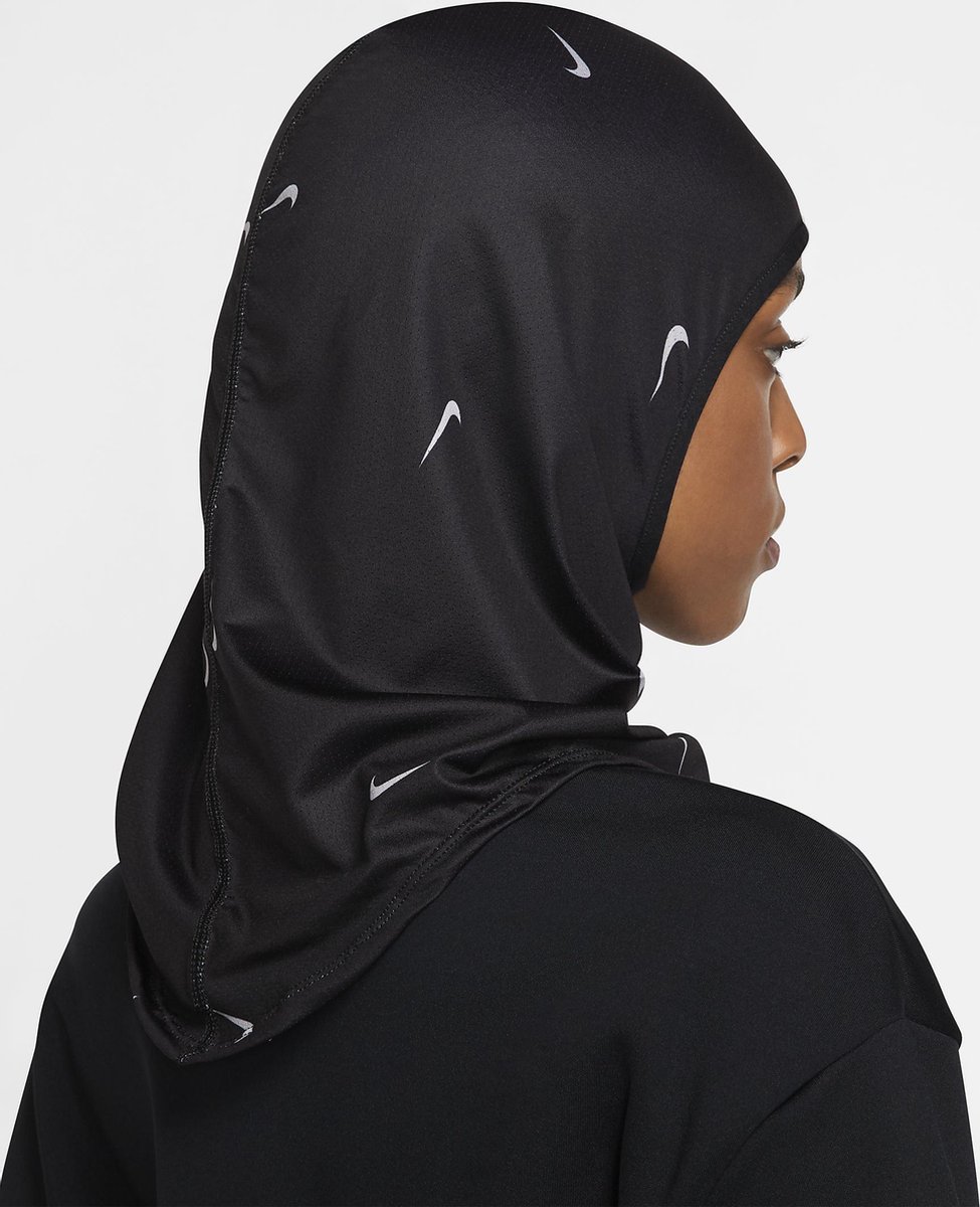 Nike Pro Hijab Printed - Zwart/Zilver - Maat M/L | bol.com