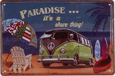 Metalen plaatje - Volkswagen busje Paradise