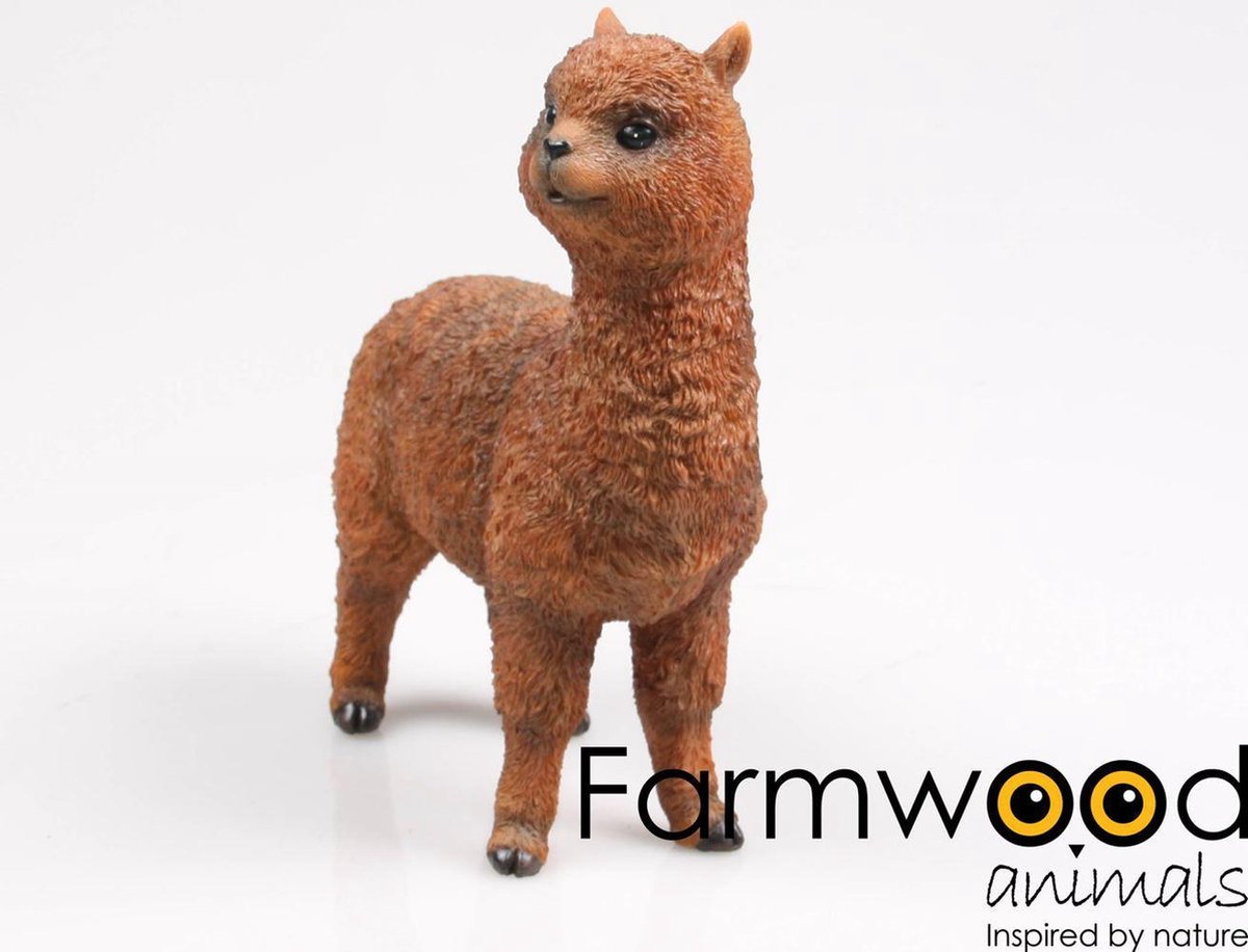beeldje alpaca, bruin, 21 cm