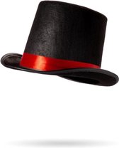 Atixo Kostuum Hoed Top Hat Zwart/Rood