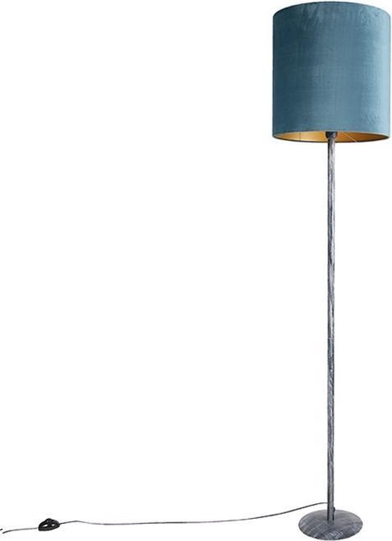 QAZQA simplo - Retro Vloerlamp | Staande Lamp - 1 lichts - H 1790 mm - Blauw - Woonkamer | Slaapkamer | Keuken
