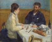Kunst: Luncheon ( Le Dejeuner) van Pierre-Auguste Renoir. Schilderij op aluminium, formaat is  30X45 CM