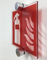Brandblusser bord - plexiglas - F001 Zonder afstandhouders 100 x 100 mm