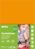 APLI Oranje Karton A4 170 g/m² - 50 vel
