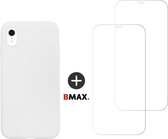 BMAX Telefoonhoesje voor iPhone 11 Pro - Siliconen hardcase hoesje wit - Met 2 screenprotectors