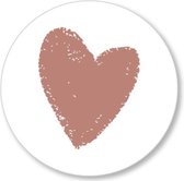 Kleine Binky - Muurcirkel - Heart old pink - Forex - 15cm