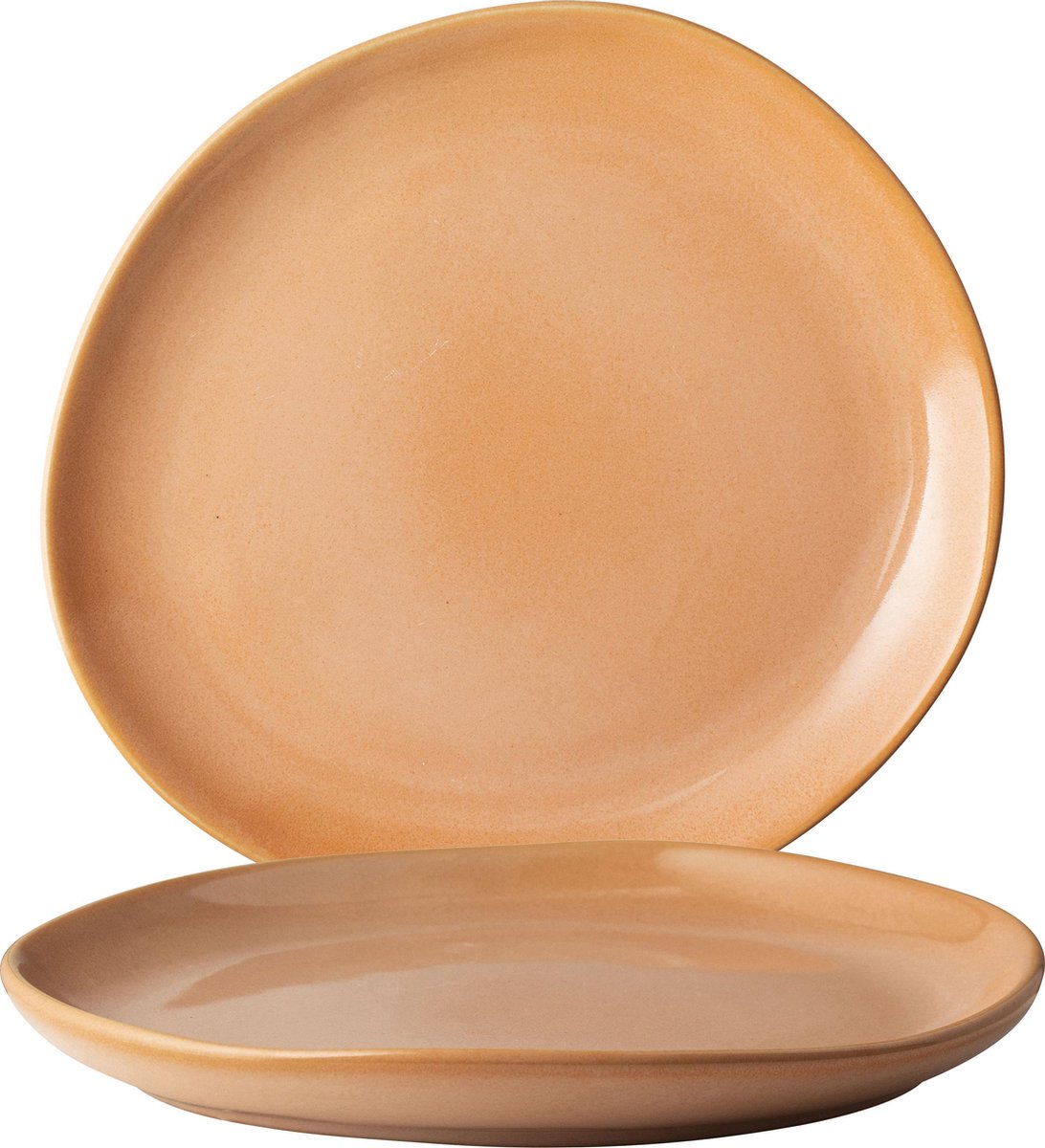 Gusta - Bord - Koraal Oranje Roze - 20,5x19cm