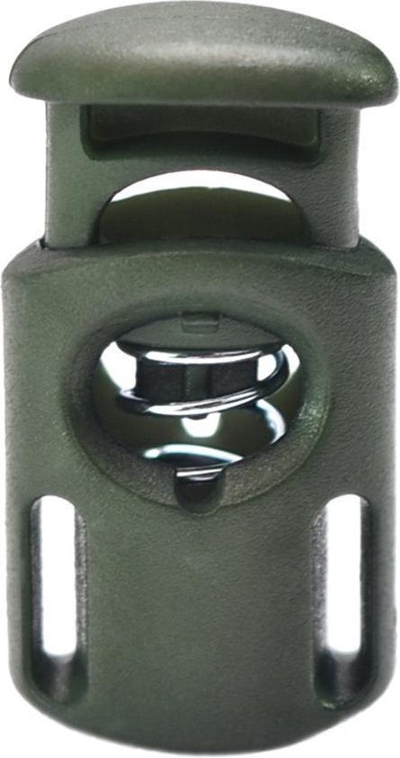 Metalen Koordstopper Cilinder 5 mm (Een gat) - Gun Metal