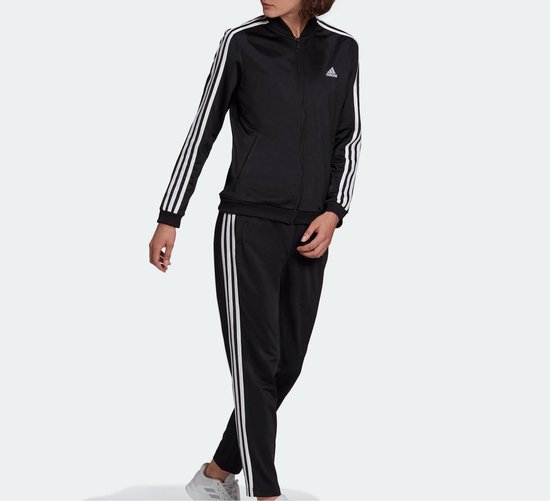 adidas adidas 3-stripes Trainingspak - Maat L - Vrouwen - zwart - wit |  bol.com