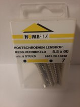 Homefix Houtschroeven Lenskop 5.5x60 mess.Vernikkeld