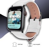 Bracelet montre smartwatch Apple Watch Series 1, 2, 3, 4 et 5 en cuir Chique blanc 38/40 mm